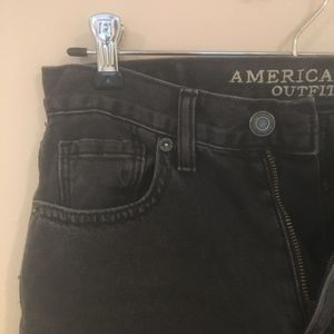 High-Waisted Mom Jeans (Size 0, Regular) Dark Grey